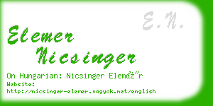 elemer nicsinger business card